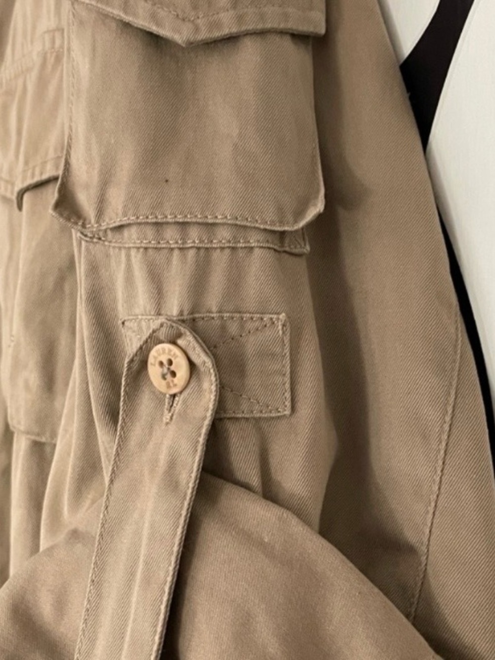 Lauren Ralph Lauren Tan Button-Down Utility Shirt - Picture 5 of 7